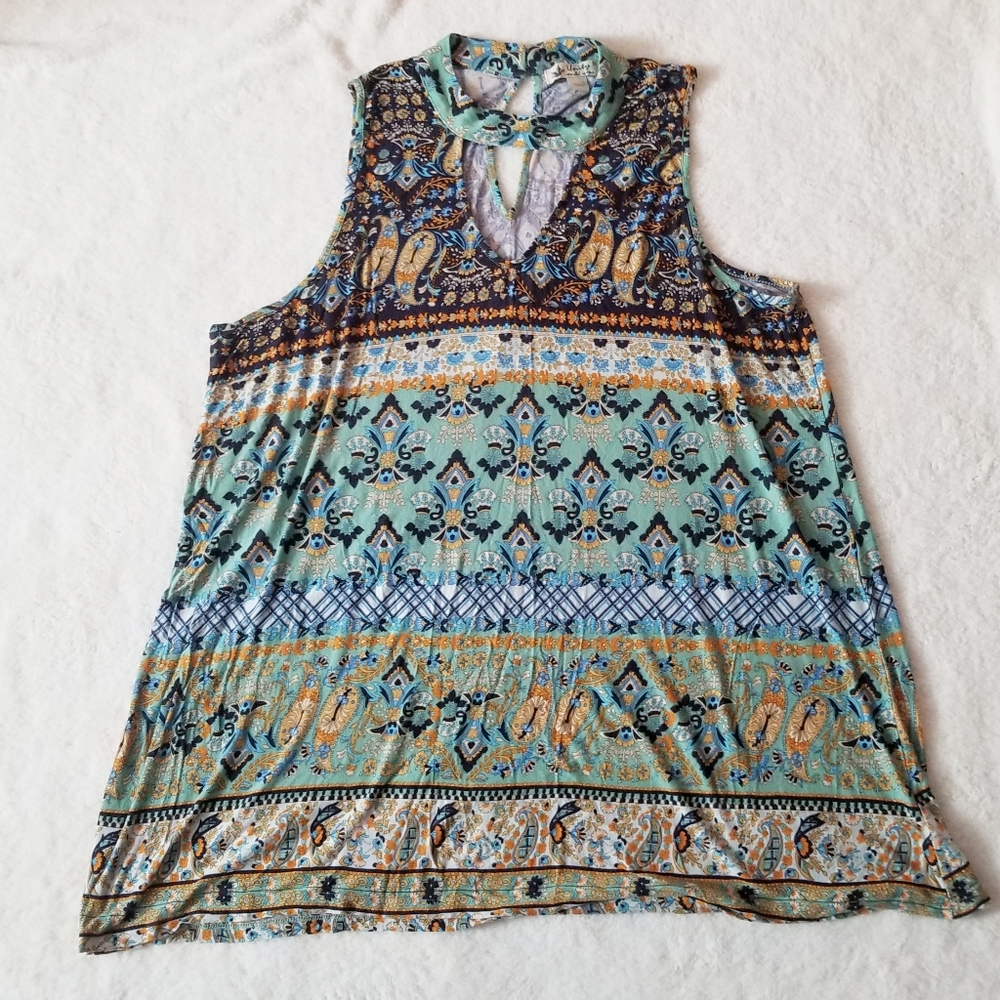 Unity World Wear Tank with Collar and Keyhole